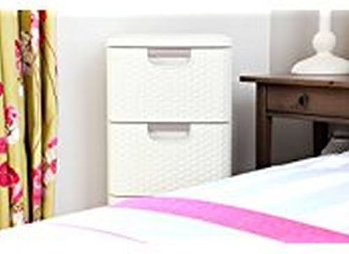 CURVER | Tour de rangement Style aspect rotin 4x14L, Chocolat, Style, 32,8x37,8x79 cm - Nail Gallerys