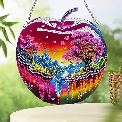 CAYUDEN Diamond Painting Ornement de Table, DIY Diamond Painting Kit Bureau 5D Kit Peinture Diamant Plat Vase Tabletop Kits Diamantaire pour Adultes Forme Spéciale Diamant Desktop pour Décoration - Nail Gallerys