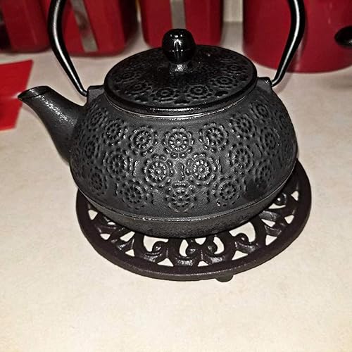 UrbanNest Dessous de Plat Rond en Fonte 6,7 Pouces Dessous de Plat à Isolation Thermique en Fer Maniques AntidéRapantes pour DéCor de Table à Manger de Cuisine - Nail Gallerys