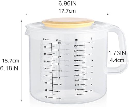 Tasse Ã mesurer avec échelle – Tasse Ã mélanger 2,5 l avec bec verseur bol Ã mélanger, tasse Ã mélanger transparente pour cuisine Ã maison - Nail Gallerys