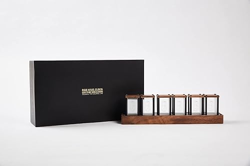 Lonyiabbi Nixie Horloge tube électronique LED Glow mulation rétro moderne en bois alimenté par USB Décoration de la maison Cadeau - Nail Gallerys