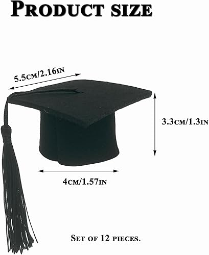 12 pièces Mini Casquettes De Graduation Chapeau De Graduation Bandeau Graduation Cap Mini Bouteille de vin Docteur Décoration Chapeau Peut être utilisé les fêtes de fin d'études Bouteilles de vin - Nail Gallerys