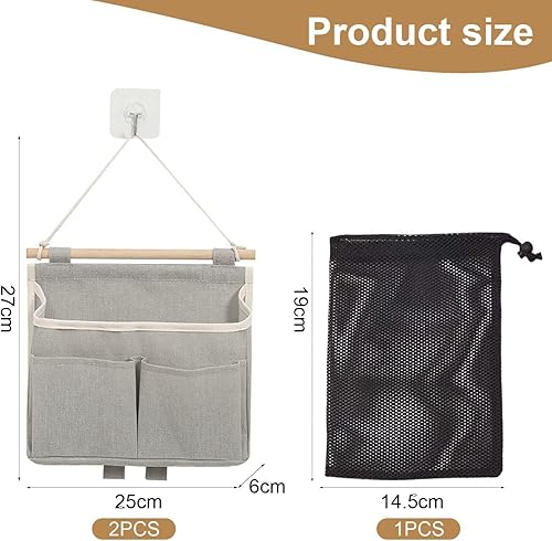2 Sacs De Rangement Suspendus Et 1 Sac De Rangement En Filet, Sac De Rangement Suspendu, Sac De Rangement Pliable, Sac De Rangement À Cordon, Adapté À La Chambre À Coucher, À La Salle De Bain - Nail Gallerys