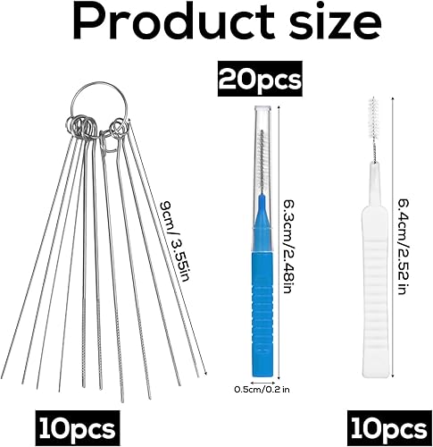 40pcs Kit Nettoyage Pommeau de Douche, 2 Modèles Nettoyant Pommeau de Douche Multi-Tailles Shower Head Cleaner Anti-Obstruction pour Salle de Bain Petit Trou Fente de Fenêtre (Rouge) - Nail Gallerys