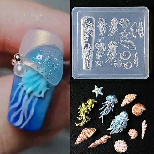 Moules à breloques pour ongles – Moule de manucure en silicone 3D sur le thème de pour la fabrication de bijoux en résine, outils et accessoires pour salon, décoration d'intérieur - Nail Gallerys