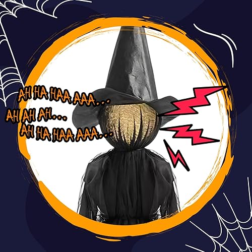 Milageto Sorcière Colorée Halloween Décoration, Illuminez Sorcières avec Lumières LED, Sorcière Lumineuse Décoration Halloween, Deco Halloween, Sorcière Qui Crie Décoration Halloween, Paquet de 1 - Nail Gallerys