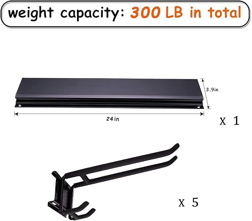 Ultrawall - Support mural pour skis, snowboards, avec 5 paires de crochets, fixation murale - pour la maison et le garage - support de rangement de ski pouvant supporter jusqu'à 136 kg - Nail Gallerys