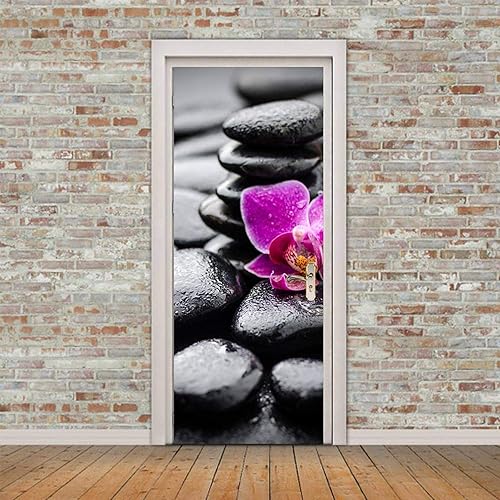 LuSeven stickers porte Bois fer forgé grain de bois 77x200cm(30.31 inches * 78.74 inches) Autocollants de porte 3D pour portes intérieures autocollant de porte étanche effet 3D papier peint bricolage - Nail Gallerys