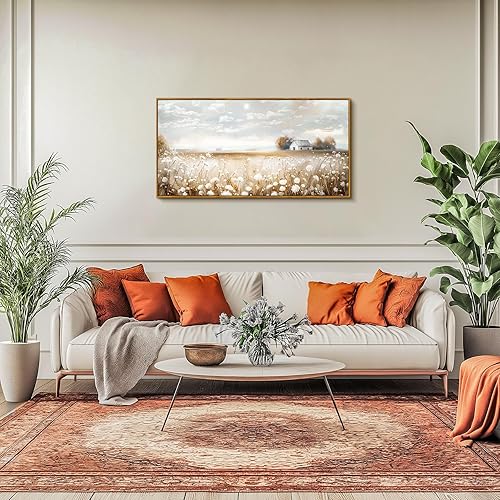 hyidecorart Tableau Decoration Murale Grand, 50x100 cm Maison Campagne Cadre Decoration Maison, Impression sur Toile Paysage pour Salon Chambre Bureau Salle - Nail Gallerys