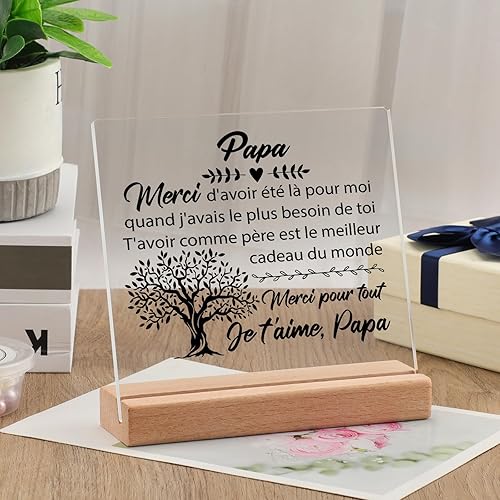 KAAYEE Cadeau Papa, Acrylique Plaque Cadeau Fete Des Peres, Cadeau Anniversaire Papa, Cadeau Noel Papa, Idee Original Cadeaux pour Meilleur Homme Papa 1 - Nail Gallerys