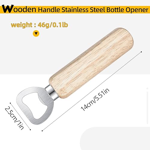 Decapsuleur Biere Bios, 4 pièces Décapsuleur Biere Manuel, Ouvre Bouteille Décapsuleurs en Acier Inoxydable Avec Poignée En Bois Cadeau Pour Bar Maison Cuisine Homme - Nail Gallerys
