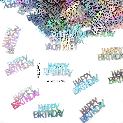Gosknor 300pcs Iridiscent, Confettis Happy Birthday Confettis Métallisés pour Décoration Fête Paillettes Brillantes Table pour Loisirs Créatifs DIY Décoration Table Festive - Nail Gallerys