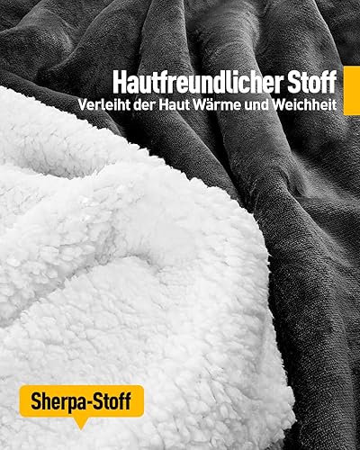 Rumicet Couverture Polaire avec Manches et Poches, Plaid Flanelle, Doux et Chaud, 180 x 140cm, Noël Idée Cadeau pour Homme et Femme, Gris - Nail Gallerys