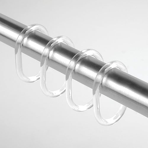 iDesign Basic crochets pour rideau de douche, anneaux en plastique pour tringle de douche, lot de 12 œillets pour rideau de douche, transparent - Nail Gallerys