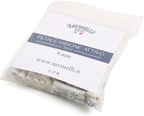 Lot de 55 filtres Savinelli charbon actif pour tuyau 9 mm - Nail Gallerys