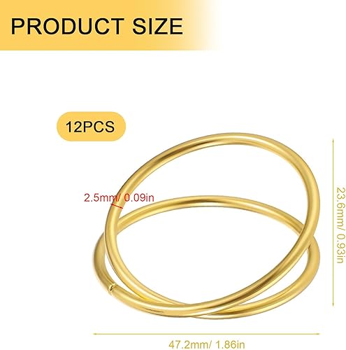 PARFCO Rond de Serviette de Table 12 Pièces Rond de Serviette Doré, Anneaux Serviette de Table, Ronds Serviettes à Double Cercle pour Fêtes, Anniversaires et Mariages - Nail Gallerys
