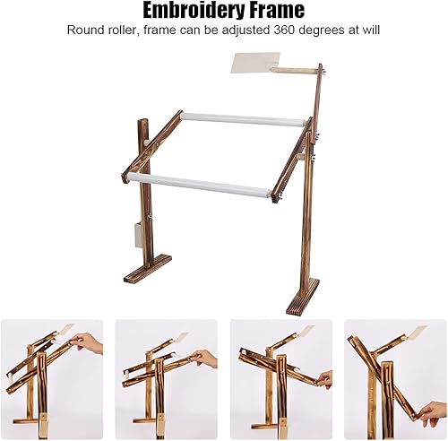 Otufan – Support De Broderie en Bois Antique, Hauteur Réglable, Cadre De Point De Croix, Accessoire Artisanal De Couture - Nail Gallerys