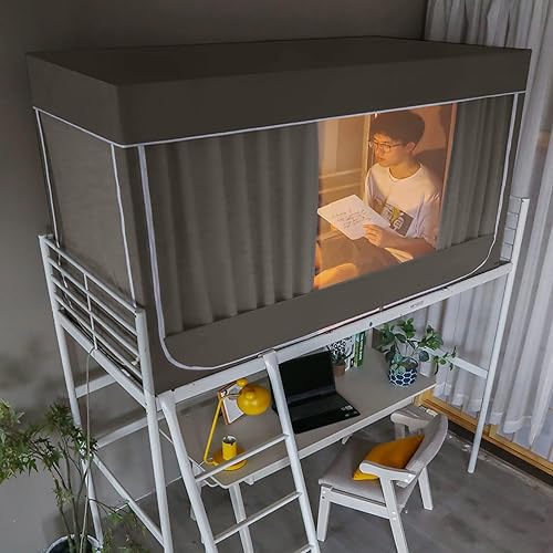 Leodun Ciel de lit pour lit double, tente d'intérieur portable avec 3 portes, tissu occultant respirant (matelas non inclus) (bleu, 190 x 90 x 110 cm) - Nail Gallerys