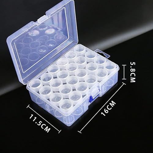 Surakey Boite à Compartiment pour Peinture Diamant, Boîte de Rangement Ronde en Plastique 48 Compartiments Transparente Boîte de Rangement Diamant Painting Perles Boîte à Broderie pour DIY Art Craft - Nail Gallerys