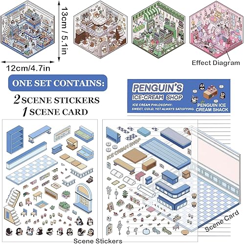 Lot de 4 autocollants 3D pour maison, 13 x 20,5 cm - Nail Gallerys