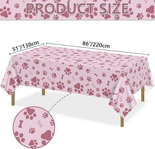 APUXXJUPA Lot de 4 nappes noires et blanches avec empreintes de pattes de chiot, pour décoration de fête d'anniversaire sur le thème des chiens, 130 x 218 cm - Nail Gallerys