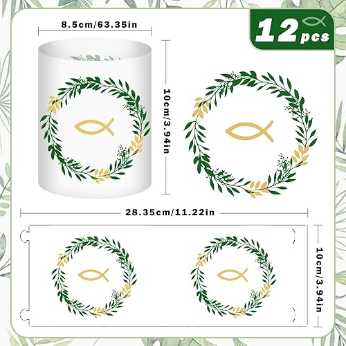 LYNBLY Lot de 12 photophores décoratifs de table pour communion, en forme de poisson, convient pour bougies chauffe-plat ou bougies, blanc, PVC, 27 x 8 x 10 cm, cérémonies religieuses, communion - Nail Gallerys