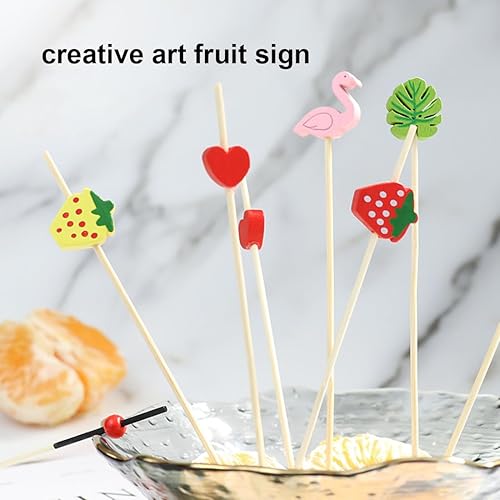 UEAVOID Lot de 100 brochettes à cocktail, 12 cm, pour doigts, cocktails, cure-dents en bambou, pic a brochette, pique bois, touillette, aperitif - Nail Gallerys