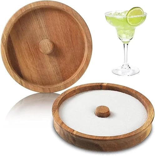 Salière à Margarita, Distributeur de Sel à Cocktail en Bois, Élégante Assiette à Salière à Sucre, Plateau à Salière en Bois, Outil de Barman Rond pour Jus, Cocktail, Margarita - Nail Gallerys