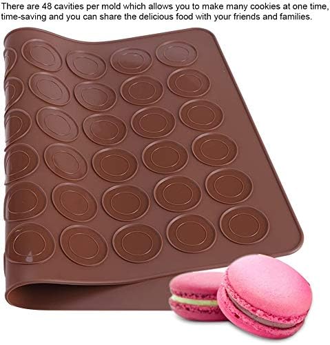 1 pièce de Tapis de Cuisson pour Macarons en Silicone 48 puits Enduit antiadhésif, Tapis de Cuisson pour Macarons en Silicone 38 * 28cm - Nail Gallerys