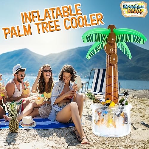 KreativeKraft Glacière Gonflable Palmier, Décoration Tropicale pour Pool Parties - Nail Gallerys