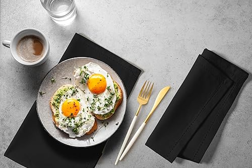 Cottoniva Serviettes de Table en Coton 100% Lot de 6-46x46 cm - Douces, absorbantes et réutilisables - pour la Cuisine, Les Repas et Les Occasions spéciales - Serviettes de Table en Tissu Blanc - Nail Gallerys