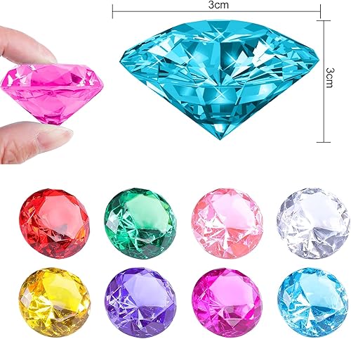 Niaciswe Diamant Acrylique Multicolore Environ 20 Pièces Acrylique de Diamant de Grande Gemmes de Diamant Acrylique Gemmes Diamant Acrylique Grandes Gemmes Acrylique Bijoux Colorés Trésor en Vrac 30MM - Nail Gallerys