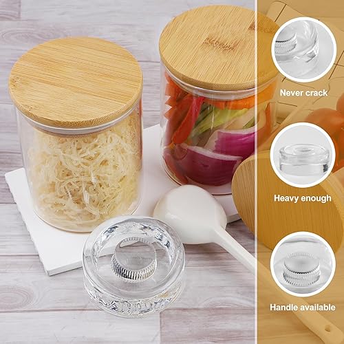 DBREAKS Lot de 9 poids en verre pour la fermentation, poids en verre pour fermentation Fermentops, poids de fermentation en verre, pour pot à bouche large Mason Jar Fermention Chucroute, Kimchi(C) - Nail Gallerys
