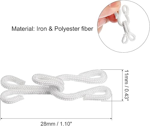 QUARKZMAN 20pcs Laiton Couture crochues et Yeux Fermeture, 28mm Couvert Invisible Couture Accessoires pour Soutien-gorge Jupe Vêtements Réparation Pantalons DIY Artisanat, Blanc - Nail Gallerys
