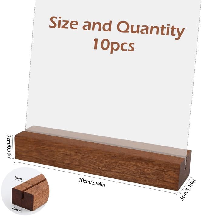 RAFIYU 10 Pièces Porte Carte Bois, Porte Menu, Porte-Photos, Porte-cartes Postales, Porte Marque Place, Porte nom table pour les Mariages, les Restaurants, les Banquets et les Fêtes - Nail Gallerys