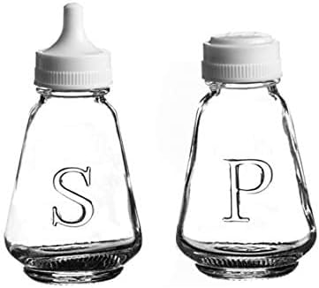 Lot de 2 salières et poivrières classiques en verre transparent - Nail Gallerys