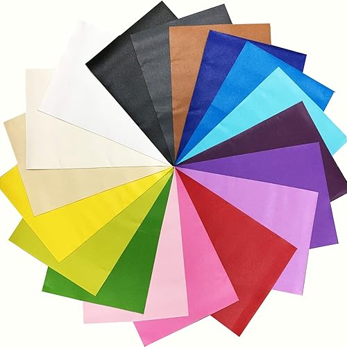 ZAIONE Lot de 18 feuilles en similicuir coloré 20 cm x 30 cm Couleurs de sol multicolores en similicuir pour sac à chaussures et loisirs créatifs - Nail Gallerys
