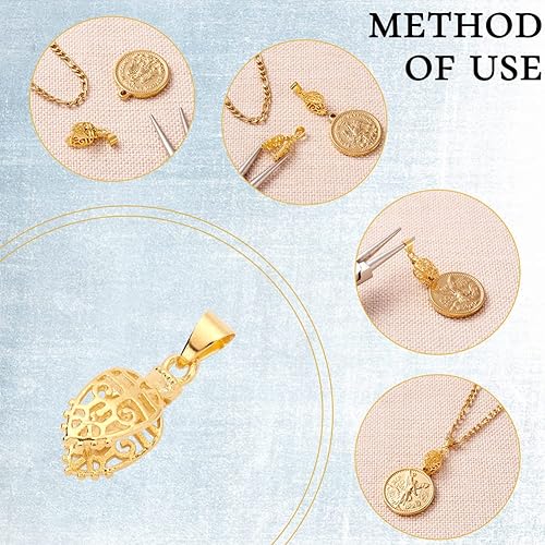 Craftddy 48pcs Bélières Bâtons de Pioche et de Pincement de Glace en Laiton Fermoir pour la Fabrication de Bijoux de Pendentifs de Collier, Argent - Nail Gallerys