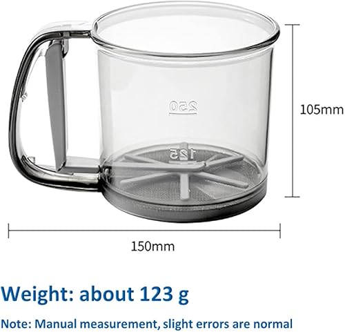 Xia ZhiZhen Tamis Farine Tamis Patisserie Tamis à Farine à Main Règle de Vue Transparente Tamis Cuisine de Type Tasse Tamis de Cuisine en Acier Inoxydable Conception de Presse à Main (1 jeu) - Nail Gallerys