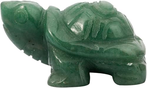 Nupuyai Tortue Figurine Pierre de Poche Sculpté Porte-Bonheur pour la Chance et Richesse, Pierre Semi-Précieuse Cristal Tortue Feng Shui Décoration pour Maison Bureau, Aventurine Verte Naturelle - Nail Gallerys