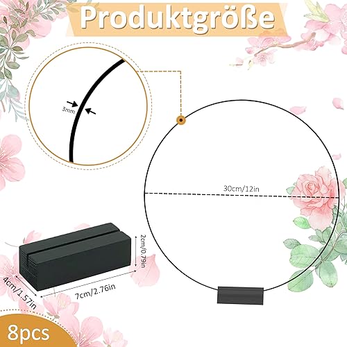 Idota Lot de 8 anneaux en métal pour bricoler, anneaux en métal noir de 30 cm avec 8 anneaux décoratifs de pied à suspendre, décoration de fenêtre, anneaux décoratifs en métal pour bricolage, - Nail Gallerys