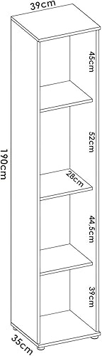 Dmora - Armoire polyvalente à 2 portes Suretta, Unité de rangement multifonctionnelle, Armoire à chaussures, 61x35h190 cm, Chêne - Nail Gallerys