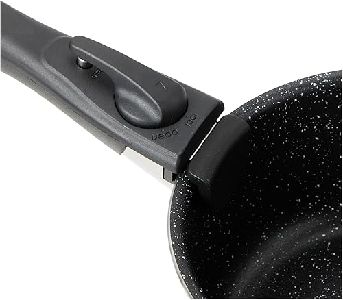 Herzberg HG8053 BR Batterie De Cuisine, Lot de 3 Casseroles Induction et 2 Poeles Tous Feux de différentes tailles et 1 gant de cuisine, Revêtement Marbre Antiadhésif, Poignées Amovibles, Rouge - Nail Gallerys