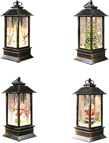 Lanterne boule à neige de Noël avec lumière LED scintillante Décoration de Noël en plein air - Nail Gallerys