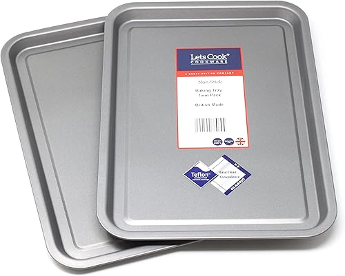 Lets Cook Cookware - Lot de 2 plaques de cuisson de 32 cm, fabriquées au Royaume-Uni avec téflon antiadhésif - Nail Gallerys