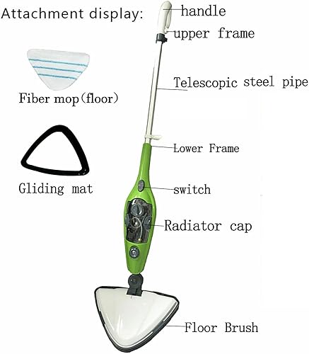 Balai vapeur 1500 W avec réservoir d'eau de 350 ml et câble de 3,5 m, 4 niveaux de vapeur, nettoyeur vapeur pour sols durs, tapis, stratifiés, 99,9 % d'élimination des bactéries - Nail Gallerys