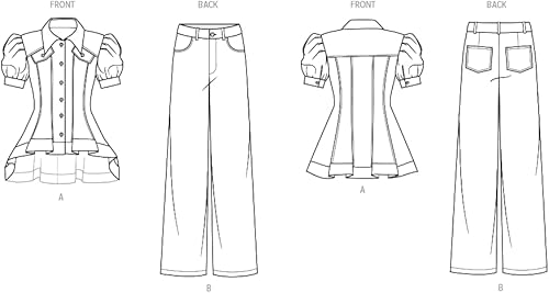 KNOW ME Lynn Brannelly Patrons de couture ME2069Y5 Haut et pantalon pour femme - Nail Gallerys