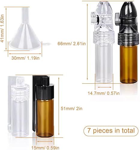 LWLWA Rangement Epices 7 Pièces Pot Epices Verre avec Mini Entonnoir Petite Cuillère Fiole en Verre Portable, Epices Rangement, Mini Bouteille Verre pour Stocker Épices Poudre - Nail Gallerys