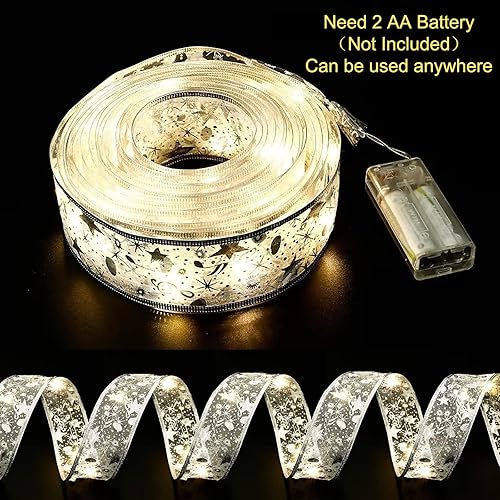 Runmeihe Guirlande lumineuse pour sapin de Noël, 16 ft/5 m, pour décoration de sapin de Noël, pour Nouvel An, fête, pavillon de mariage, décoration de sapin de Noël, décoration extérieure (argent) - Nail Gallerys