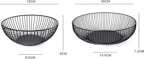 2 Pièces Corbeille De Fruits, Panier À Fruits En Métal, Corbeille À Fruits En Fil Métallique Rond Pour Cuisine, Modern Bol À Fruits Décorative, Panier De Stockage Pour Fruits Légumes Snack Bonbons - Nail Gallerys